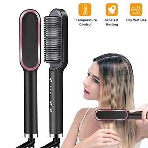   Hair Straightener Quick Heated Electric Hot Comb Hair Comb Personal Care Multifunctional Hairstyle Brush